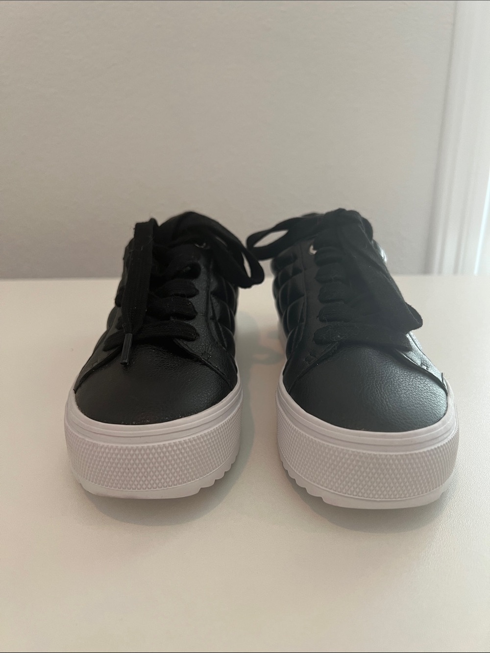Steve Madden Black Sneakers with White Platform Soles